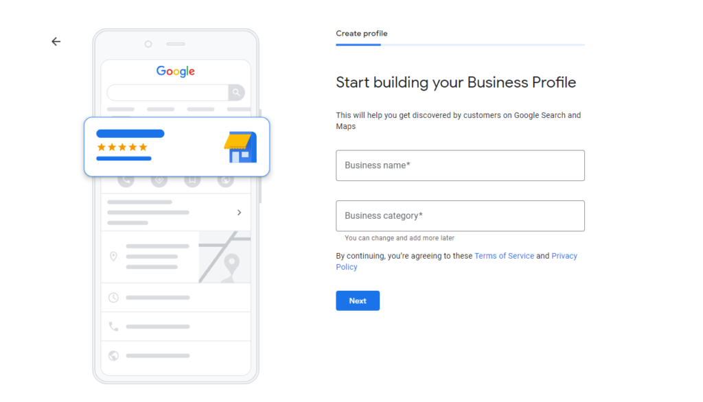 build a google business profile